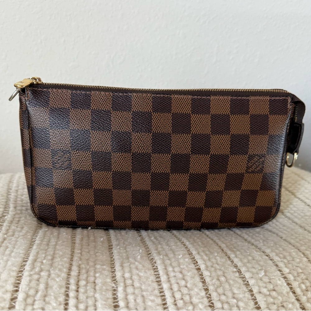 Authentic Louis Vuitton Pochette Accessories NM Damier Ebene